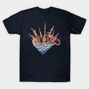 Sea Nightmare,Red Octupus T-Shirt